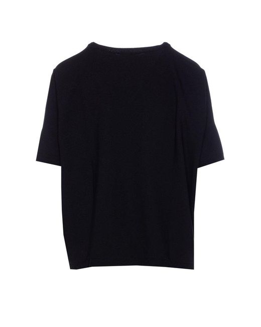 Roberto Collina Black Crewneck Knitted T-Shirt