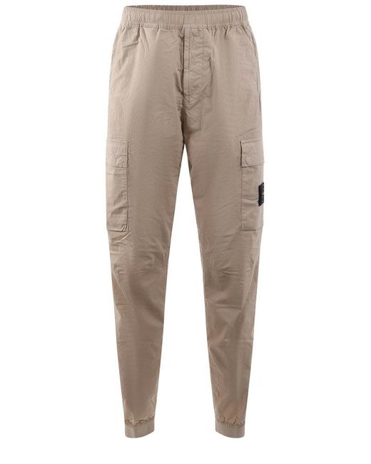 Stone Island Natural Logo Patch Cargo Pants for men