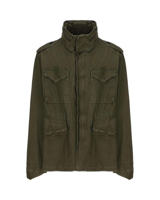 Balenciaga Green Distressed Zipped Jacket for men