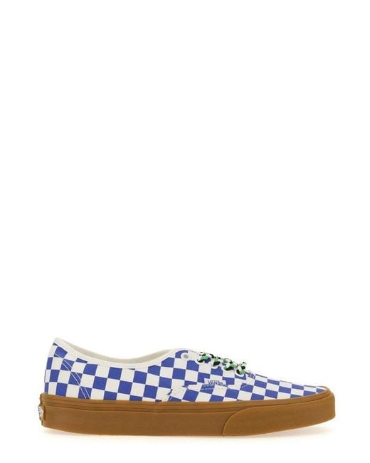 Vans White Authentic Checked Sneakers for men
