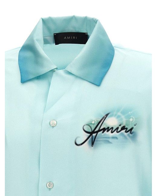 Amiri Blue ' Paradise' Bowling Shirt for men