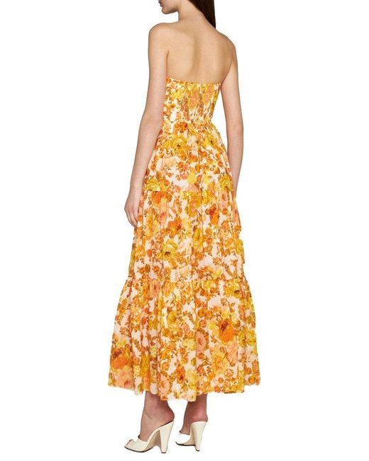 Zimmermann Metallic Floral Cotton Maxi Dress