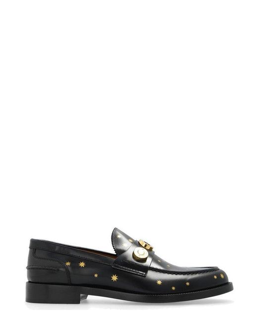 Burberry Black Fred Star Print Loafers for men