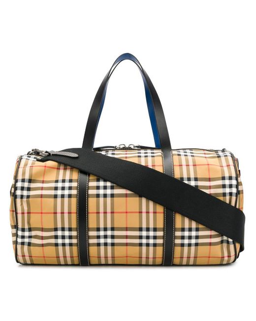Burberry Synthetic Kennedy Vintage Check Duffle Bag for Men - Lyst