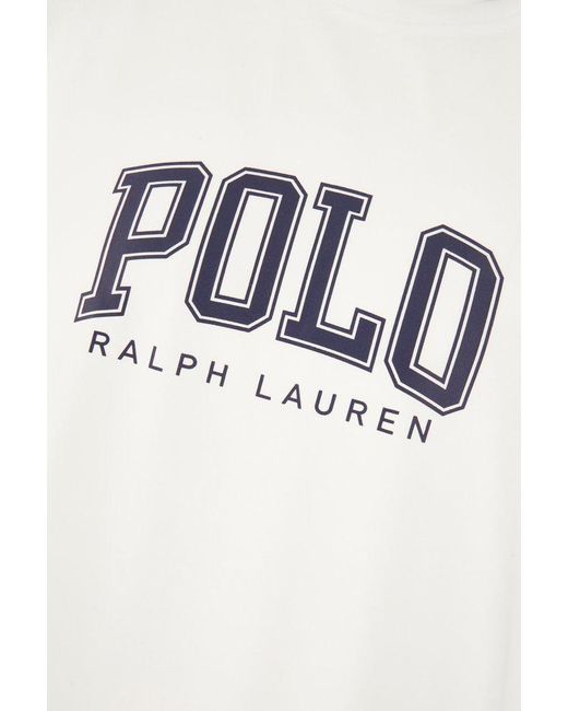Polo Ralph Lauren White Logo Printed Crewneck T-shirt for men