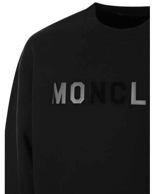 Moncler Black Logoed Sweatshirt for men
