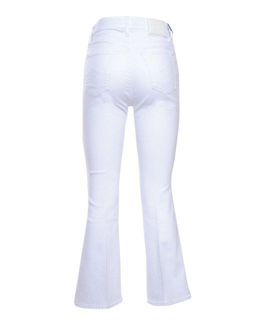 Jacob Cohen White Victoria Crop Flare Trousers