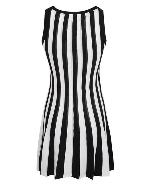Moschino Black Striped Sleeveless Dress