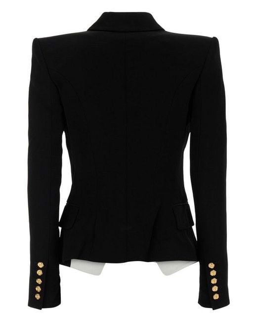 Balmain Black Roses Button Slim Fit Jacket