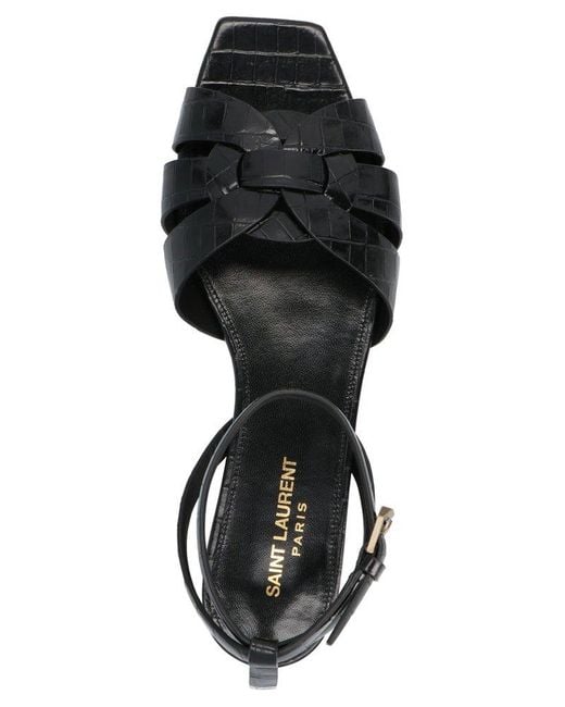 Saint Laurent Black Tribute Flat Sandals