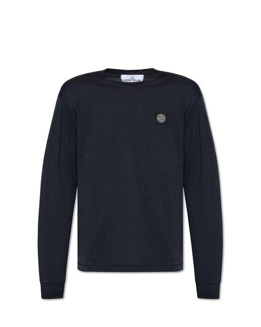 Stone Island Tshirt With Long Sleeves, in Blue for Men Lyst