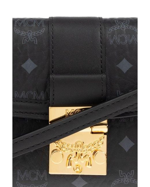MCM Black Tracy Chain-Linked Large Crossbody Wallet