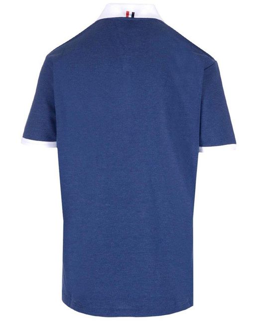 Thom Browne Blue Stripe Cotton Polo Shirt for men