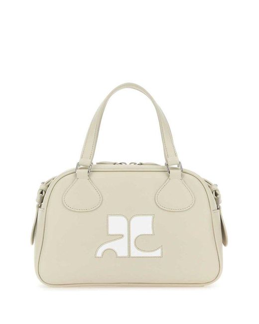 Courreges Natural Sand Leather Reedition Handbag