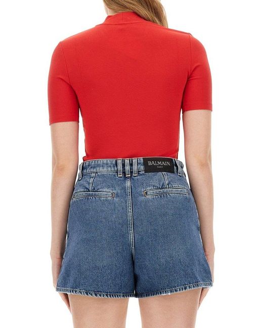Balmain Red Slim Fit T-Shirt