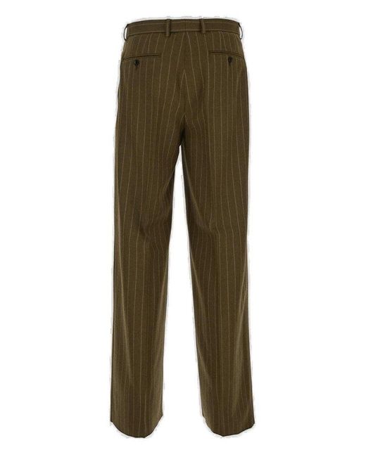 Gucci Green Stripes Wool Trousers for men