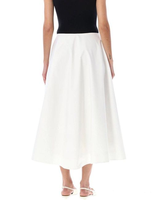 Valentino White Straight Hem A-line Skirt
