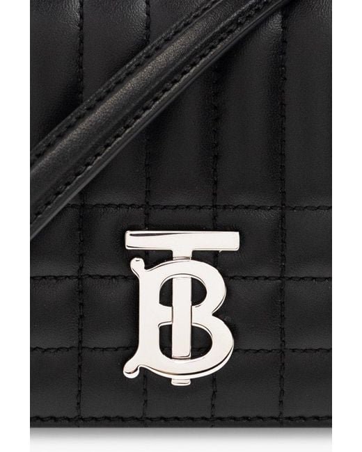 Burberry Black Lola Logo Plaque Quilted Shoulder Bag