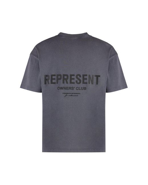 Represent Blue Owners Club Logo Printed Crewneck T-shirt for men