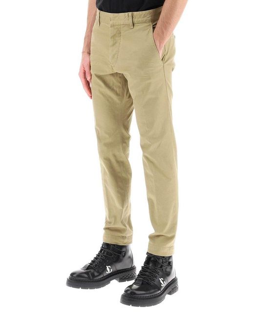 DSquared² Low-rise Straight-leg Slim-fit Chinos in Natural for Men | Lyst UK