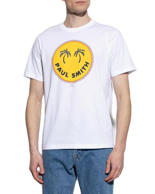 Paul Smith White T-Shirt With Print for men