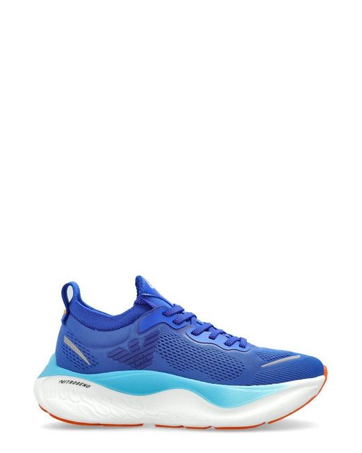 EA7 Blue Logo Printed Lace-Up Sneakers