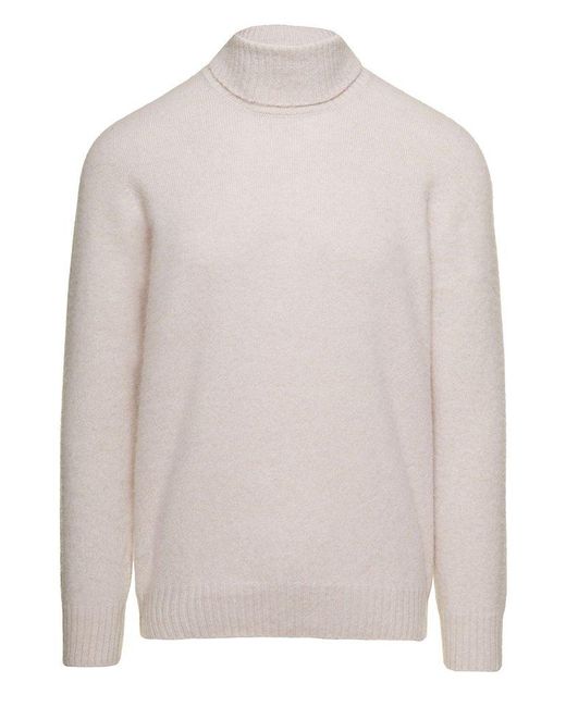 Tagliatore White High-neck Knitted Sweater for men