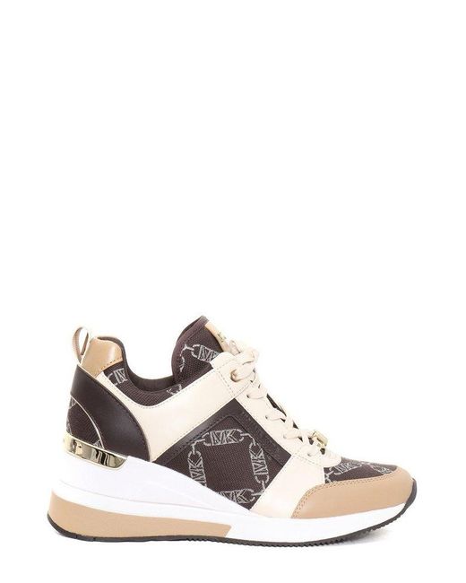 Michael Kors White Panelled Lace-up Sneakers