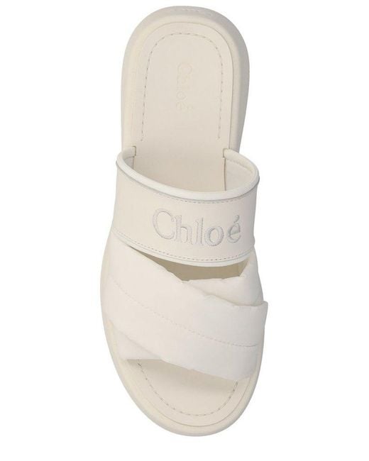 Chloé White Mila Slip-on Slippers
