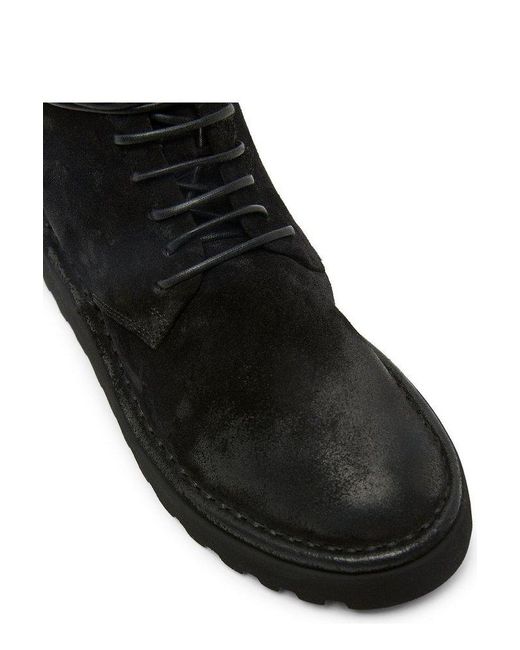 Marsèll Black Sancrispa Alta Pomice Lace Up Ankle Boots