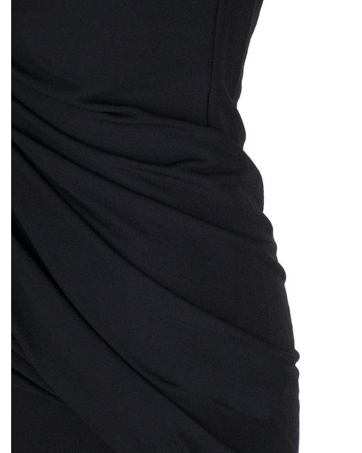 Givenchy Black Asymmetric Draped Midi Dress