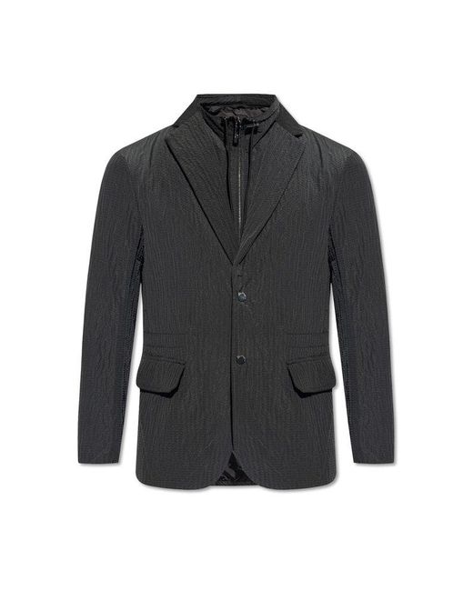 Emporio Armani Black Jacket With Blazer Motif, for men