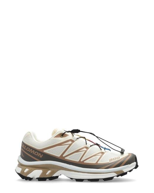 Salomon White Xt-6 Lace-Up Sneakers for men