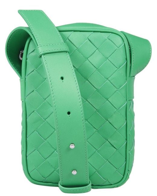 Bottega Veneta Green Intrecciato Zipped Phone Pouch for men