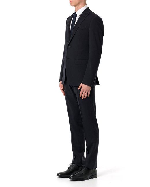 Emporio Armani Black Single-Breasted Tailored Suit for men