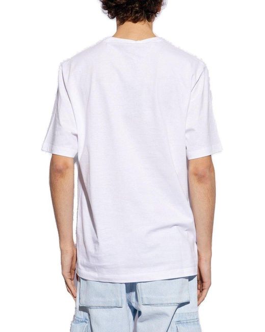 Versace White Embroidered T-shirt, for men