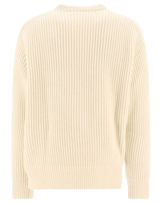 Jil Sander Natural Ribbed Sweater for men