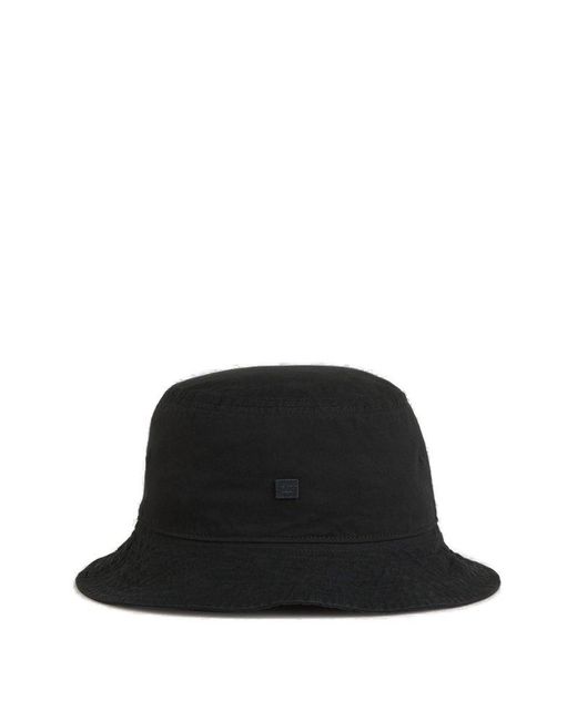 Acne Black Logo Patch Hat for men