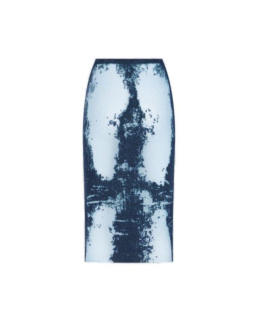 DIESEL Blue M-Begonia Midi Skirt