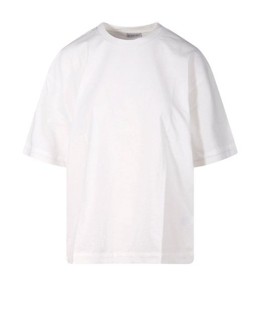 Burberry White Short-sleeved Crewneck T-shirt
