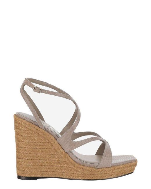 Jimmy Choo Natural Ayla 110 Wedged Sandals