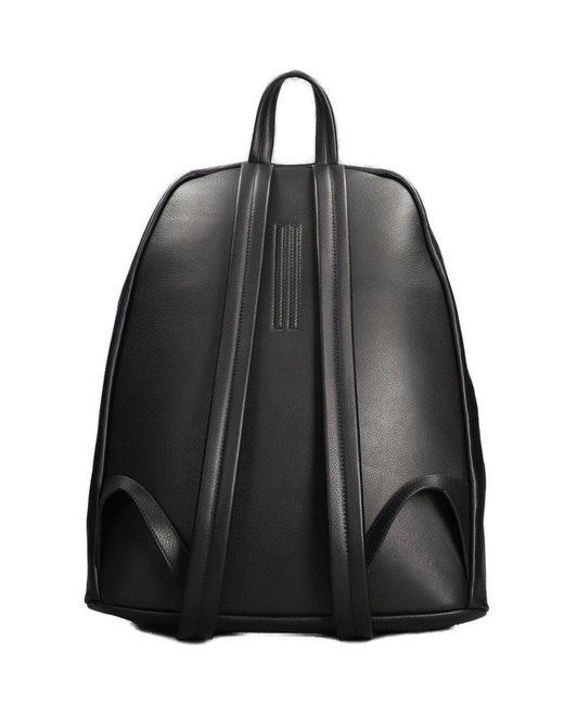 Rick Owens Black Logo Debossed Zipped Laptop Backpack for men