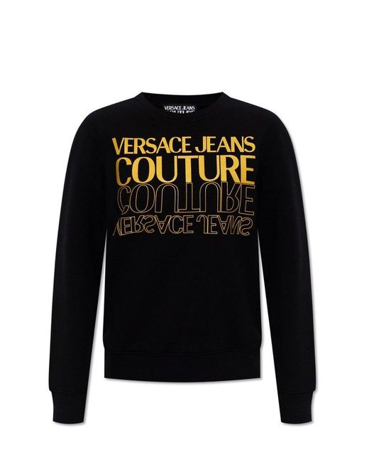 Versace Jeans Black Sweatshirt With Logo,