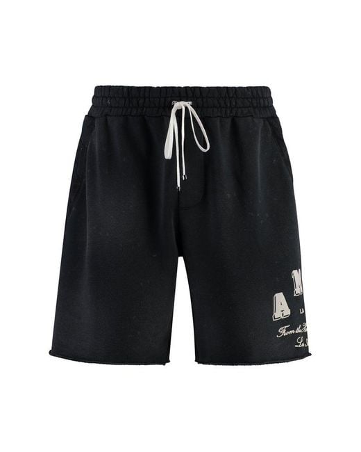 Amiri Black Cotton Bermuda Shorts for men