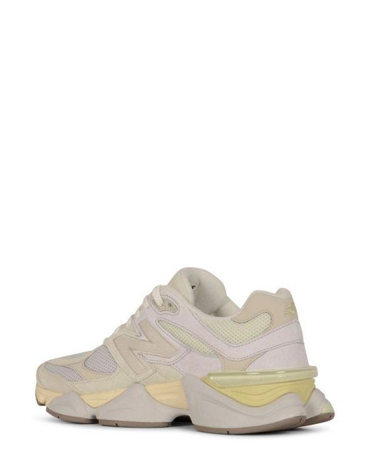 New Balance White 9060 Lace-Up Sneakers for men