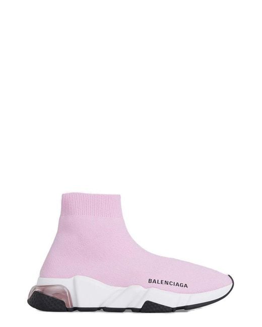 Balenciaga Pink Speed Clear Sole Sneakers