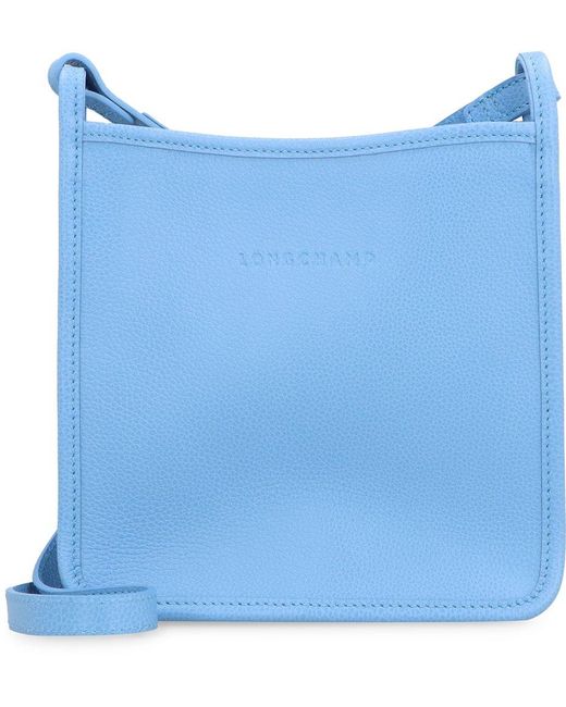 Longchamp Blue Le Foulonné Logo Debossed Crossbody Bag