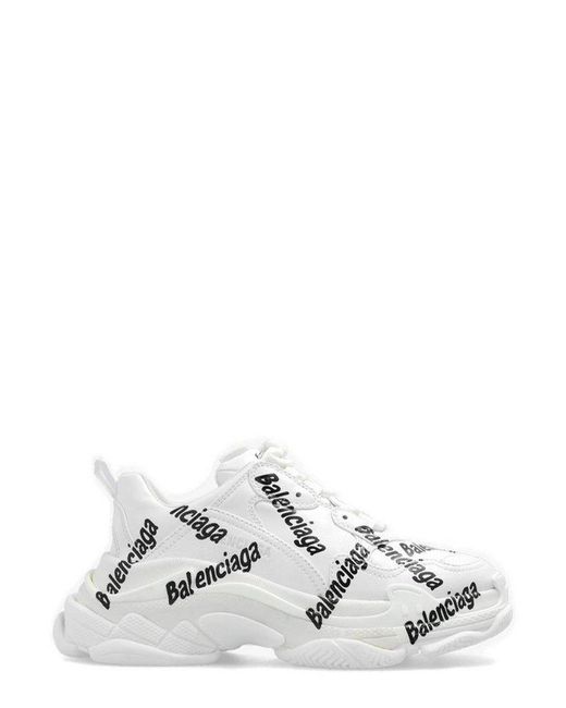 Balenciaga Triple S Monogram Sneakers in White for Men | Lyst
