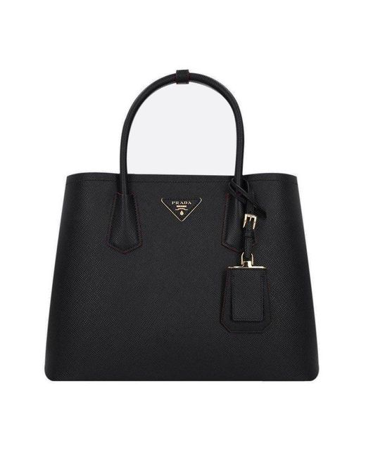 Prada Double Top Handle Bag in Black Lyst