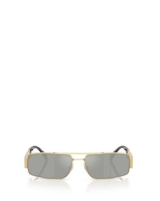 Versace Metallic Rectangular Frame Sunglasses for men
